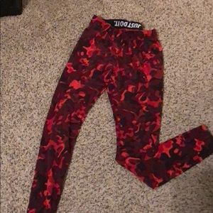 Nike red camo leggings